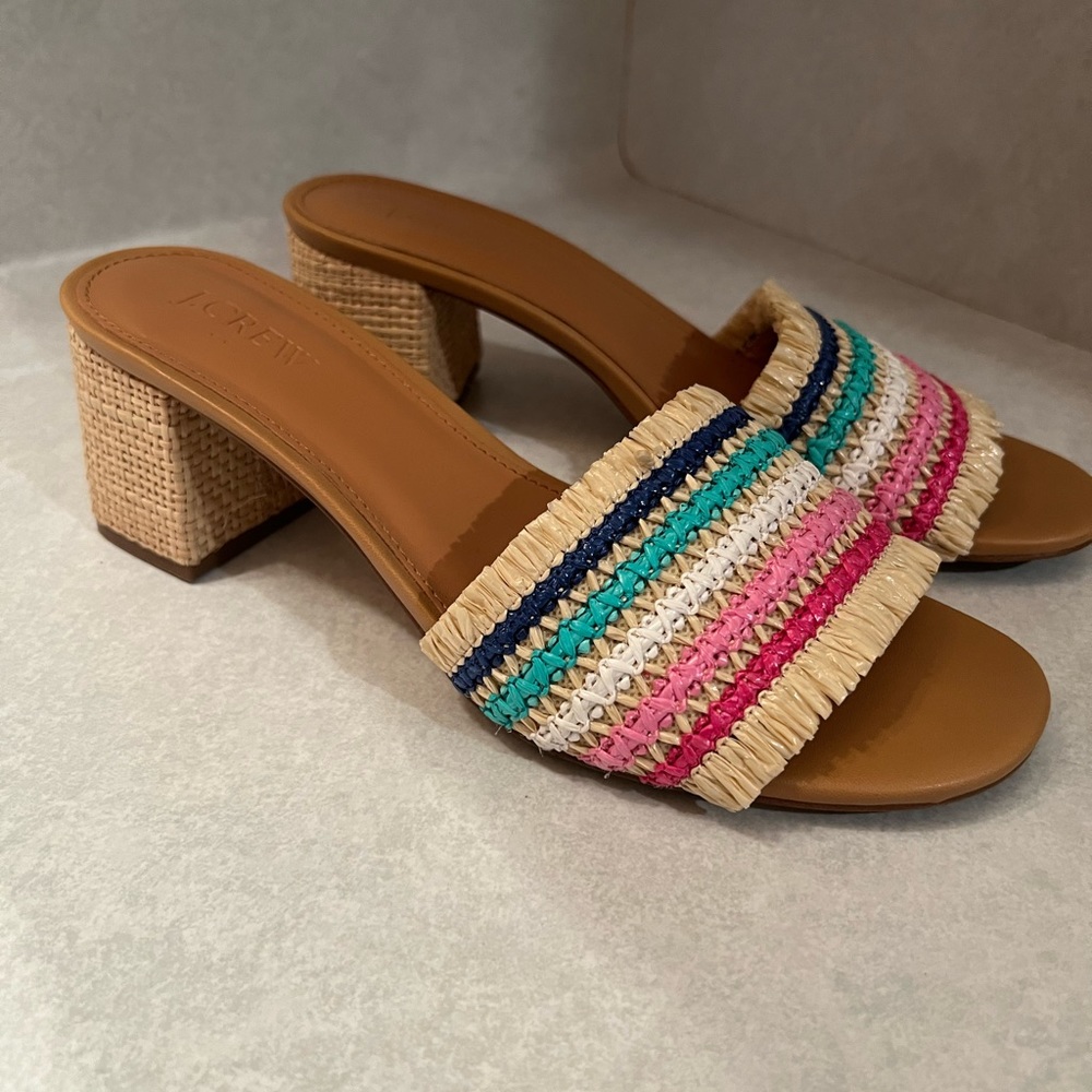 J.Crew Raffia Slides